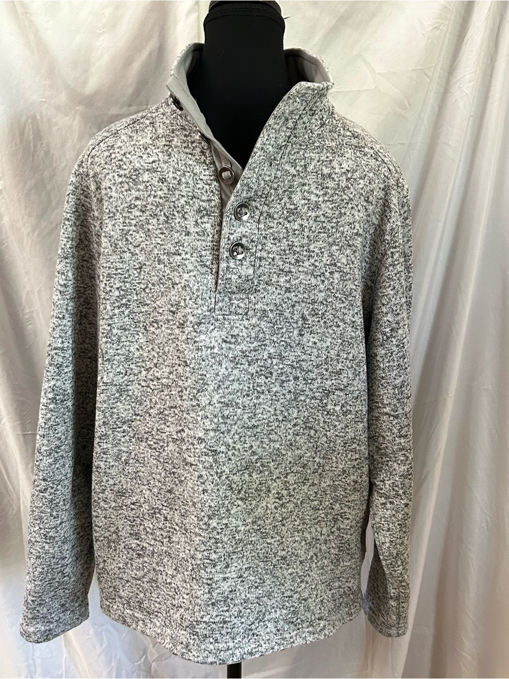 RedHead Gray Heather Button-Neck Pullover